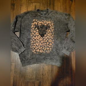 New Grey sweater with Def Leppard printed on it.